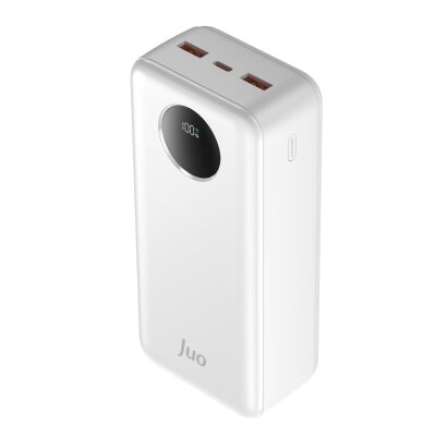 Juo 30000 mAh 22.5W Dijital Led Ekranlı Taşınabilir Hızlı Şarj Cihazı Powerbank Beyaz - 1