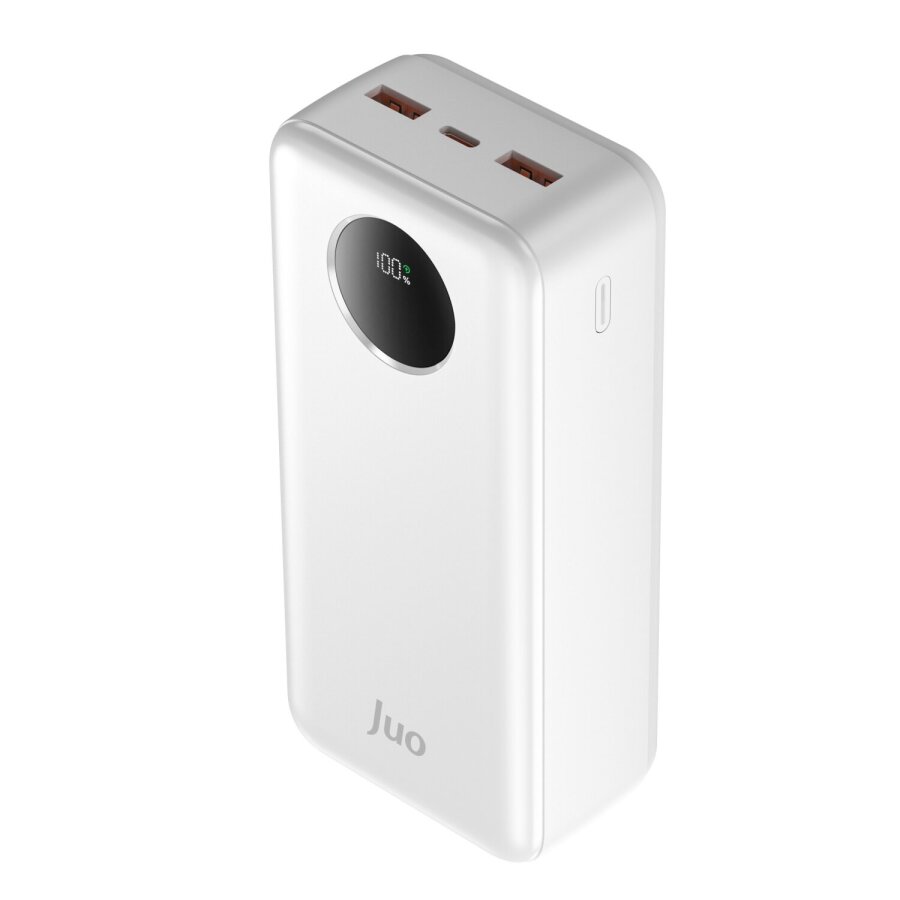 Juo 30000 mAh 22.5W Dijital Led Ekranlı Taşınabilir Hızlı Şarj Cihazı Powerbank Beyaz - 1