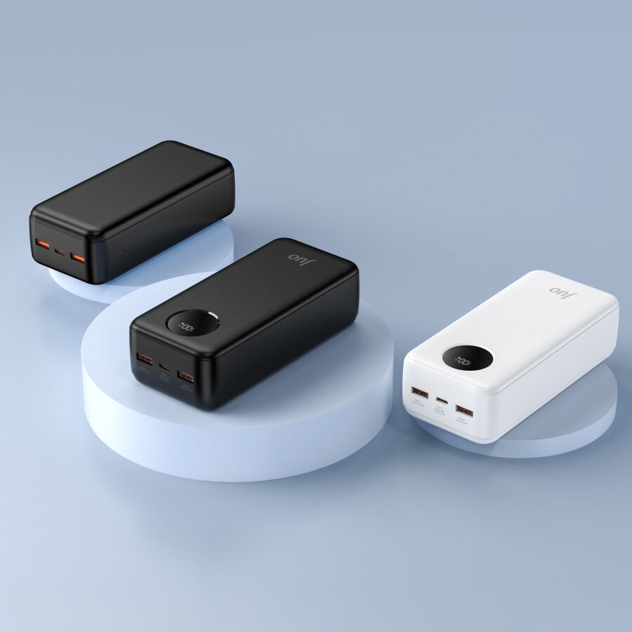 Juo 30000 mAh 22.5W Dijital Led Ekranlı Taşınabilir Hızlı Şarj Cihazı Powerbank Beyaz - 4