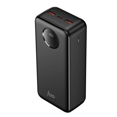 Juo 30000 mAh 22.5W Dijital Led Ekranlı Taşınabilir Hızlı Şarj Cihazı Powerbank Siyah 