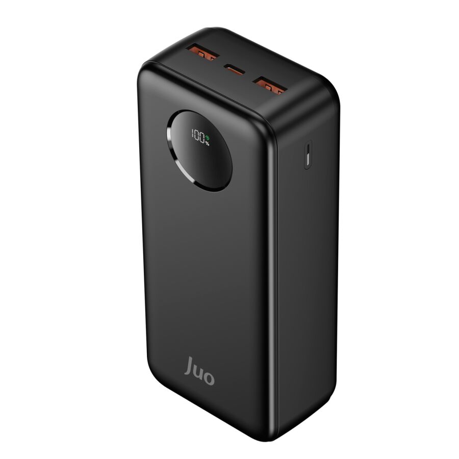 Juo 30000 mAh 22.5W Dijital Led Ekranlı Taşınabilir Hızlı Şarj Cihazı Powerbank Siyah - 1