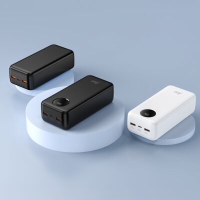 Juo 30000 mAh 22.5W Dijital Led Ekranlı Taşınabilir Hızlı Şarj Cihazı Powerbank Siyah - 4
