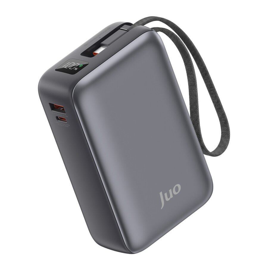 Juo 30000 mAh 65W LED Ekranlı USB-A + Type-C Dahili Kablolu Powerbank Taşınabilir PD Hızlı Şarj Cihazı - 1