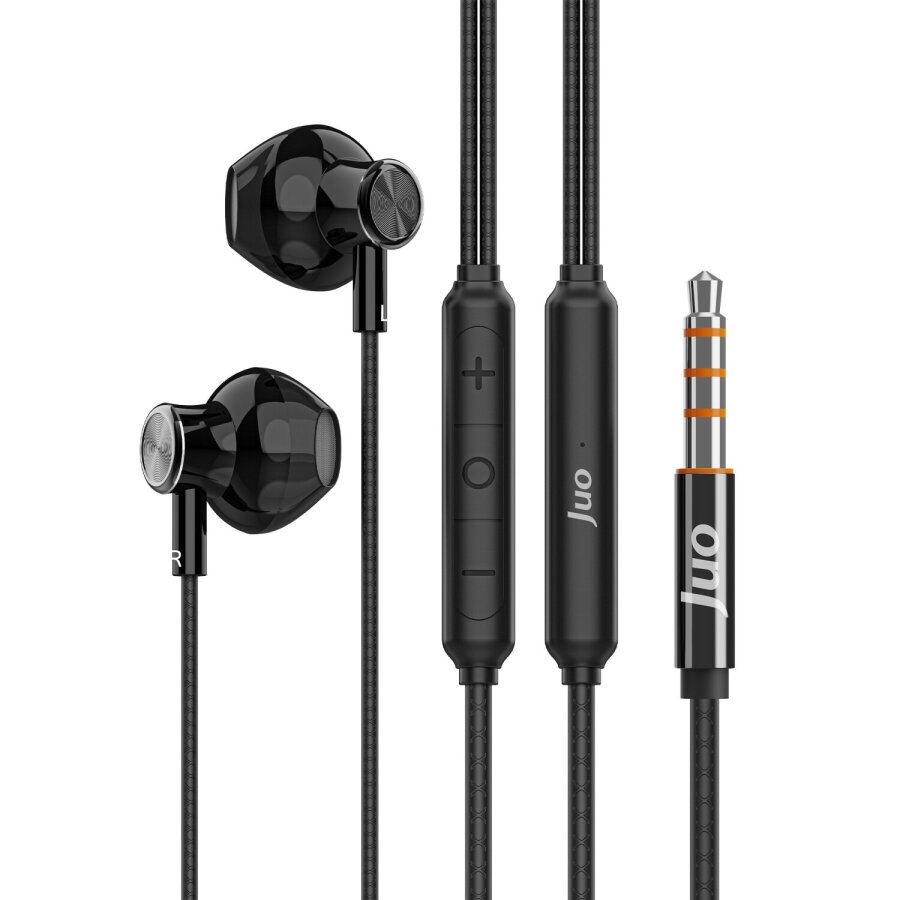 Juo 3.5mm Jack Girişli Mikrofonlu Kablolu Kulak İçi Kulaklık Metal - 1