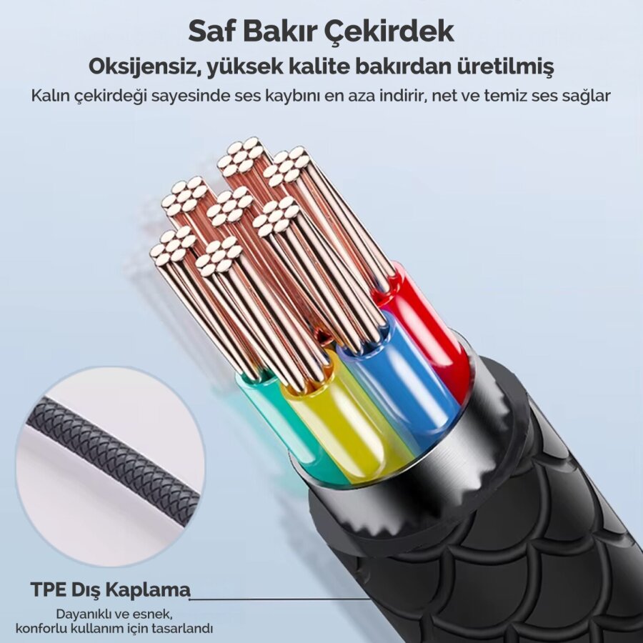 Juo 3.5mm Jack Girişli Mikrofonlu Kablolu Kulak İçi Kulaklık Metal - 7