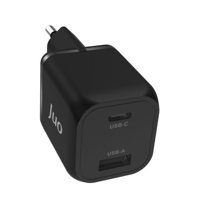 Juo 35W GaN USB-C + USB-A Şarj Aleti iPhone & iPad & Samsung PPS Uyumlu PD QC4.0 Type-C Hızlı Şarj Cihazı Siyah - 2