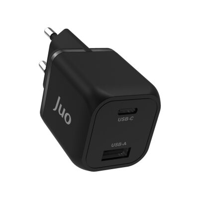 Juo 35W GaN USB-C + USB-A Şarj Aleti iPhone & iPad & Samsung PPS Uyumlu PD QC4.0 Type-C Hızlı Şarj Cihazı Siyah - 3