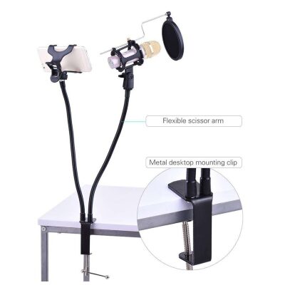 Juo 360 Derece Ayarlanabilir Telefon ve Mikrofon Tutucu - 2