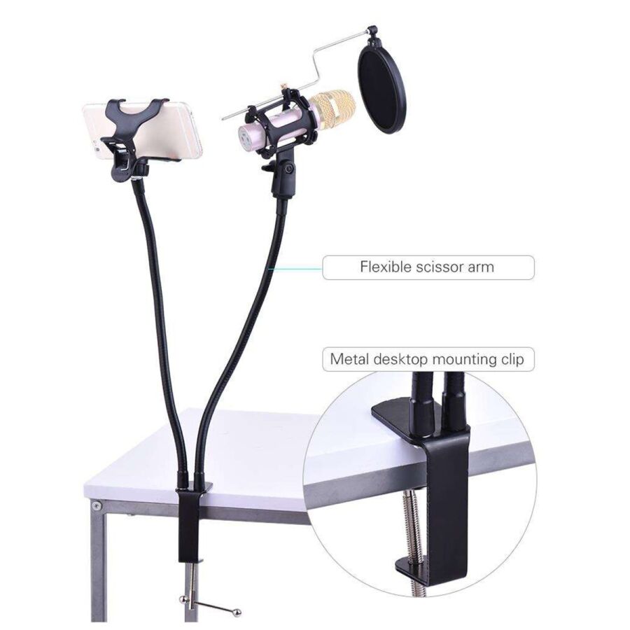 Juo 360 Derece Ayarlanabilir Telefon ve Mikrofon Tutucu - 2