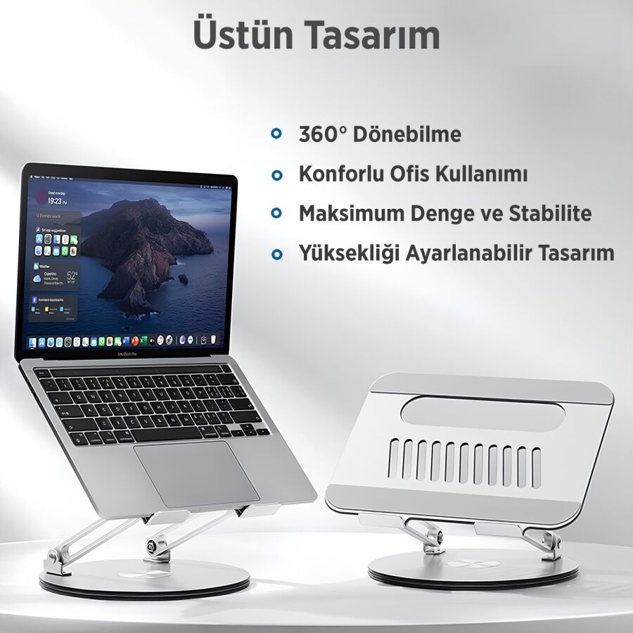 Juo 360° Dönebilen Yükseklik Ayarlı Metal Notebook Laptop Standı - 4
