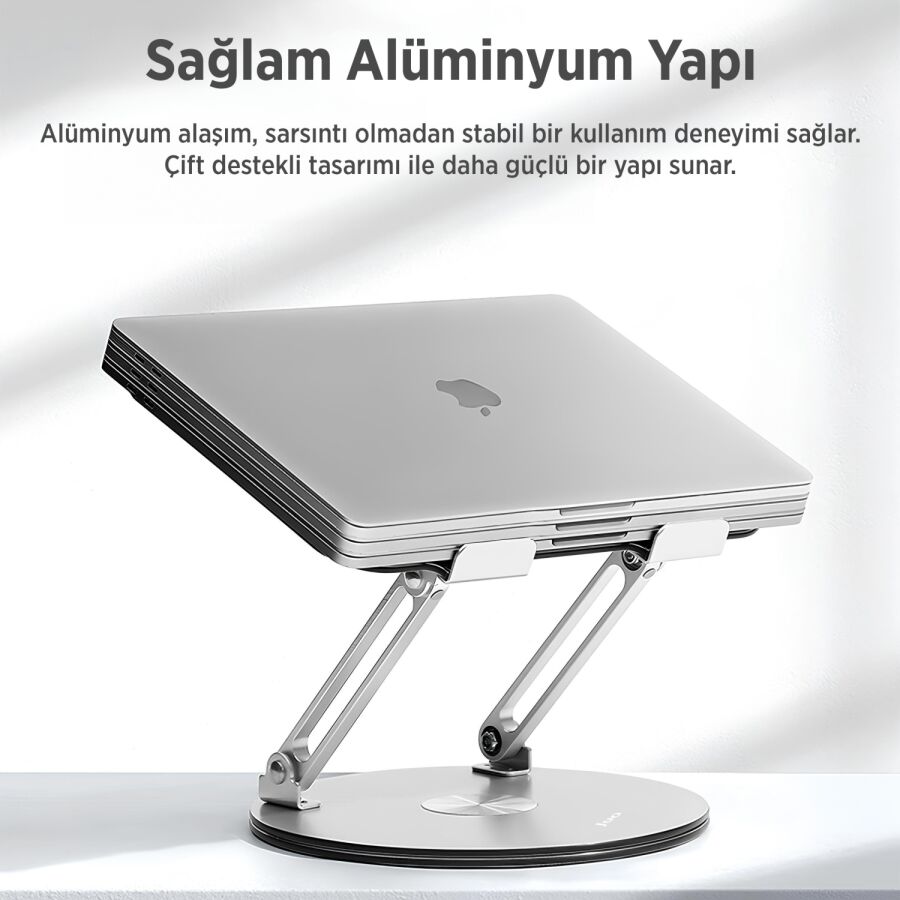 Juo 360° Dönebilen Yükseklik Ayarlı Metal Notebook Laptop Standı - 5