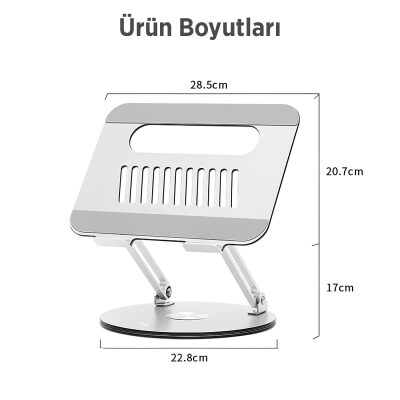 Juo 360° Dönebilen Yükseklik Ayarlı Metal Notebook Laptop Standı - 6