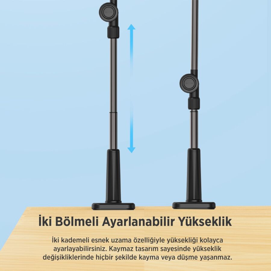 Juo 360° Dönen Uzun Kollu Ayarlanabilir Tablet ve Telefon Tutucu Stand - 10