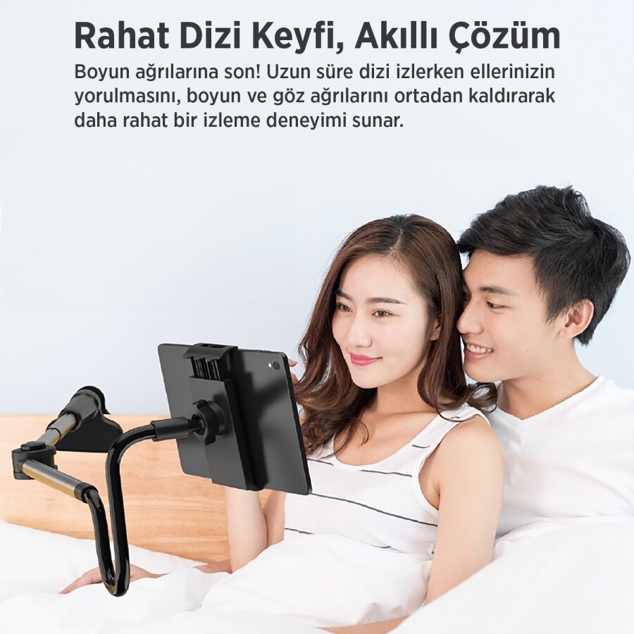 Juo 360° Dönen Uzun Kollu Ayarlanabilir Tablet ve Telefon Tutucu Stand - 5