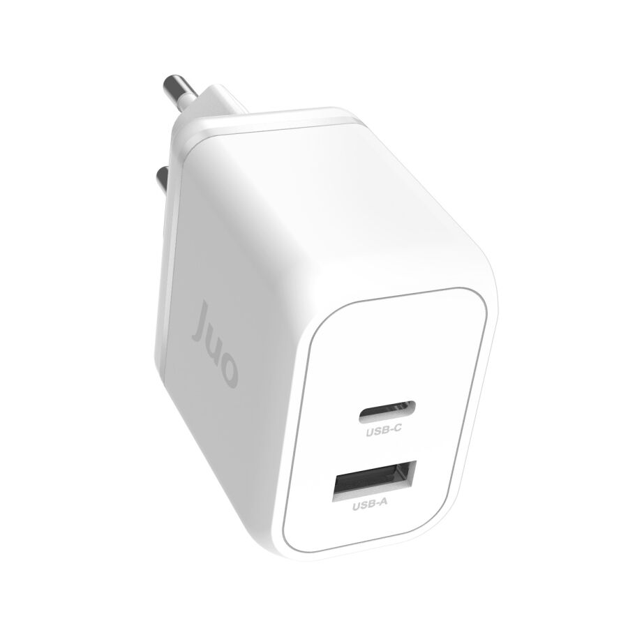 Juo 45W GaN USB-C + USB-A Şarj Aleti iPhone & iPad & Macbook & Samsung Uyumlu PD Type-C Hızlı Şarj Cihazı Beyaz - 2