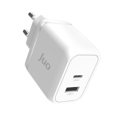 Juo 45W GaN USB-C + USB-A Şarj Aleti iPhone & iPad & Macbook & Samsung Uyumlu PD Type-C Hızlı Şarj Cihazı Beyaz - 3