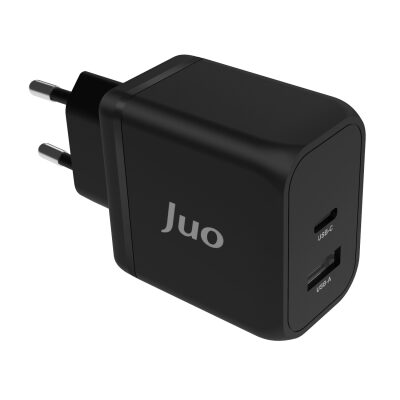Juo 45W GaN USB-C + USB-A Şarj Aleti iPhone & iPad & Macbook & Samsung Uyumlu PD Type-C Hızlı Şarj Cihazı Siyah - 5
