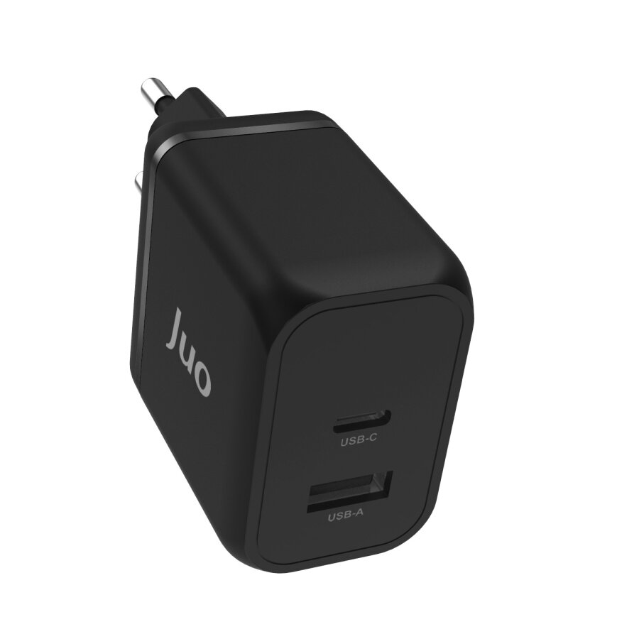 Juo 45W GaN USB-C + USB-A Şarj Aleti iPhone & iPad & Macbook & Samsung Uyumlu PD Type-C Hızlı Şarj Cihazı Siyah - 2