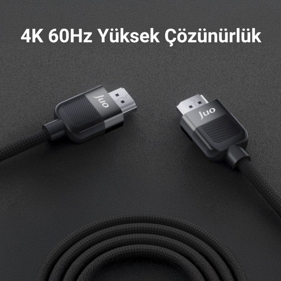 Juo 4K 60Hz 18Gbps HDR ARC HDCP Destekli HDMI 2.0 Örgülü Kablo 1 Metre - 4