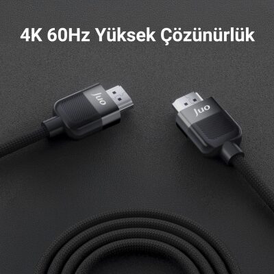 Juo 4K 60Hz 18Gbps HDR ARC HDCP Destekli HDMI 2.0 Örgülü Kablo 2 Metre - 4