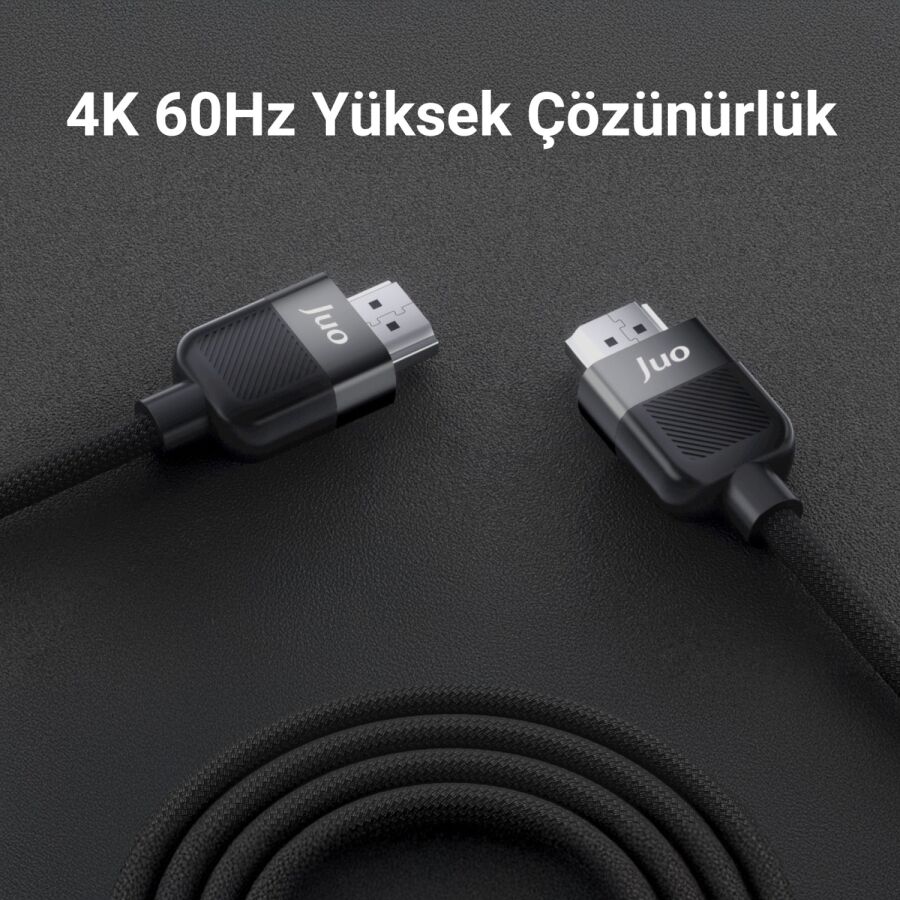 Juo 4K 60Hz 18Gbps HDR ARC HDCP Destekli HDMI 2.0 Örgülü Kablo 3 Metre - 4