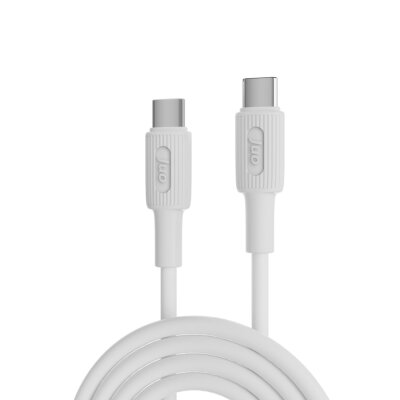 Juo 60W USB Type-C to Type-C Silikon Hızlı Şarj ve Data Kablosu Beyaz 1 Metre - 1