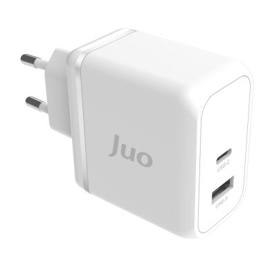 Juo 65W GaN USB-C + USB-A Şarj Aleti iPhone & iPad & Macbook & Notebook Uyumlu PD Type-C Hızlı Şarj Cihazı Beyaz - 5