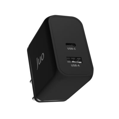 Juo 65W GaN USB-C + USB-A Şarj Aleti iPhone & iPad & Macbook & Notebook Uyumlu PD Type-C Hızlı Şarj Cihazı Siyah - 4