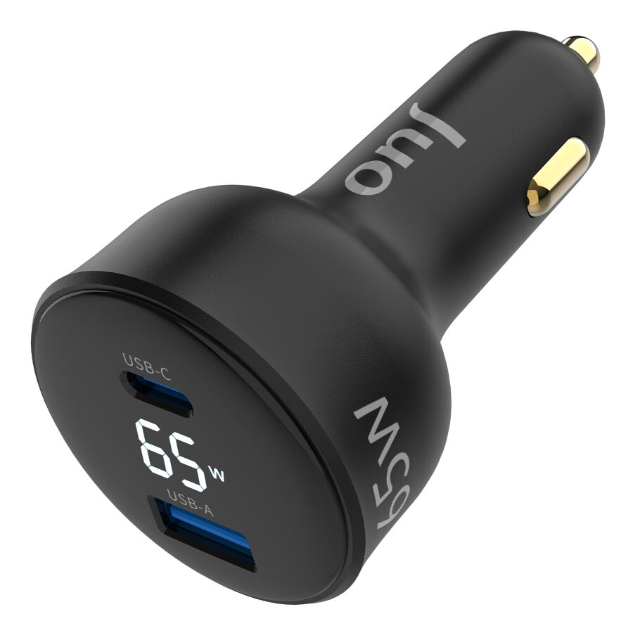Juo 65W Led Ekranlı Type-C + USB-A Araç Şarj Aleti iPhone & Android & Notebook Araç içi Şarj Cihazı - 2