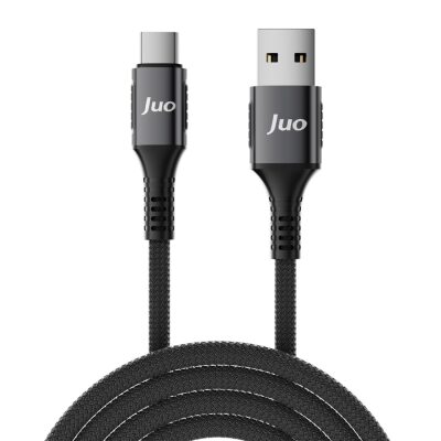 Juo 66W USB-A to Type-C Örgülü Hızlı Şarj ve Data Kablosu 2 Metre 