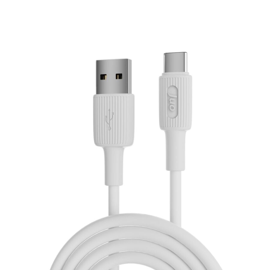 Juo 66W USB-A to USB Type-C Silikon Hızlı Şarj ve Data Kablosu 1 Metre Beyaz - 1