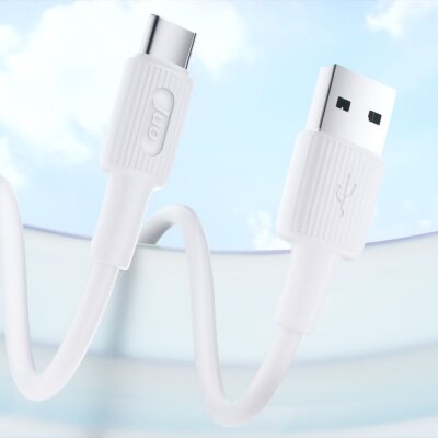 Juo 66W USB-A to USB Type-C Silikon Hızlı Şarj ve Data Kablosu 1 Metre Beyaz - 2