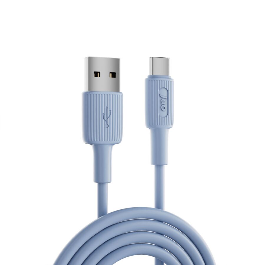 Juo 66W USB-A to USB Type-C Silikon Hızlı Şarj ve Data Kablosu 1 Metre Mavi - 5