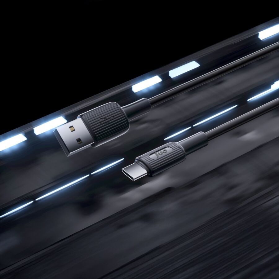 Juo 66W USB-A to USB Type-C Silikon Hızlı Şarj ve Data Kablosu 1 Metre Siyah - 3