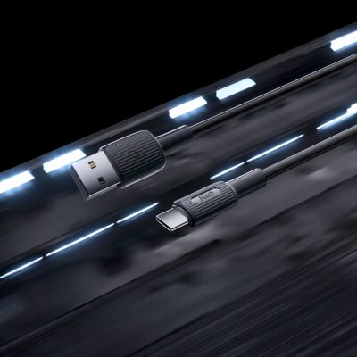 Juo 66W USB-A to USB Type-C Silikon Hızlı Şarj ve Data Kablosu 1 Metre Siyah - 3