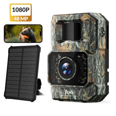 Juo 850WS Güneş Enerjili Fotokapan Kamera 48MP Full HD WiFi Hareket Sensörlü Gece Görüşlü IP66 Su Geçirmez 