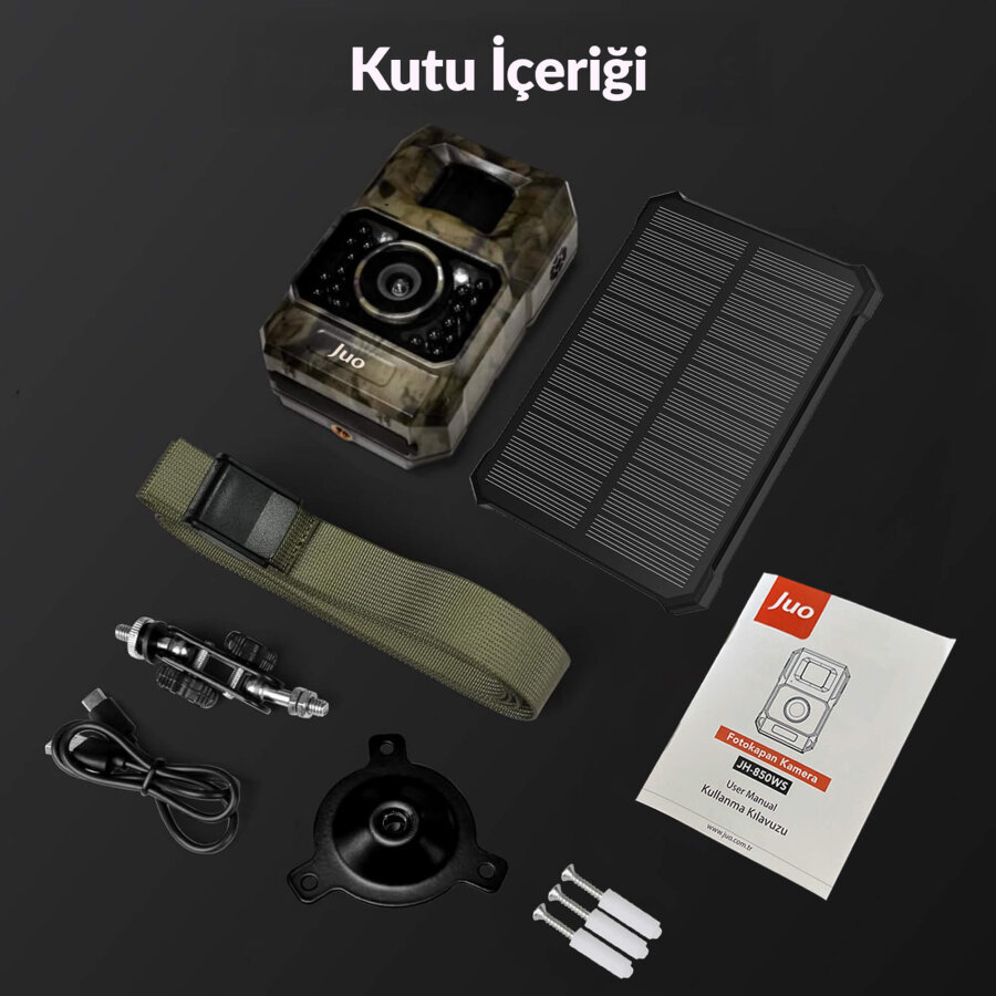 Juo 850WS Güneş Enerjili Fotokapan Kamera 48MP Full HD WiFi Hareket Sensörlü Gece Görüşlü IP66 Su Geçirmez - 10
