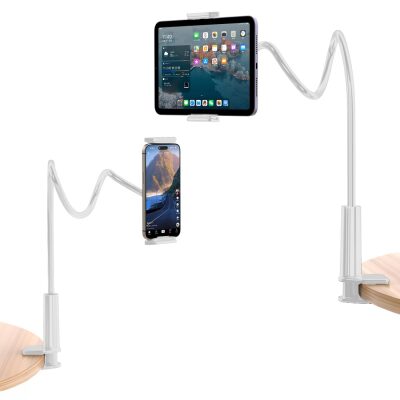 Juo 90 CM Akrobat Esnek Tablet ve Telefon Tutucu Stand Beyaz