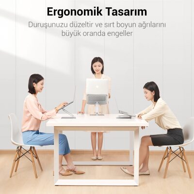 Juo Alüminyum Notebook Standı Yükseklik ve Eğim Ayarlı Ergonomik Metal Laptop Standı - 5