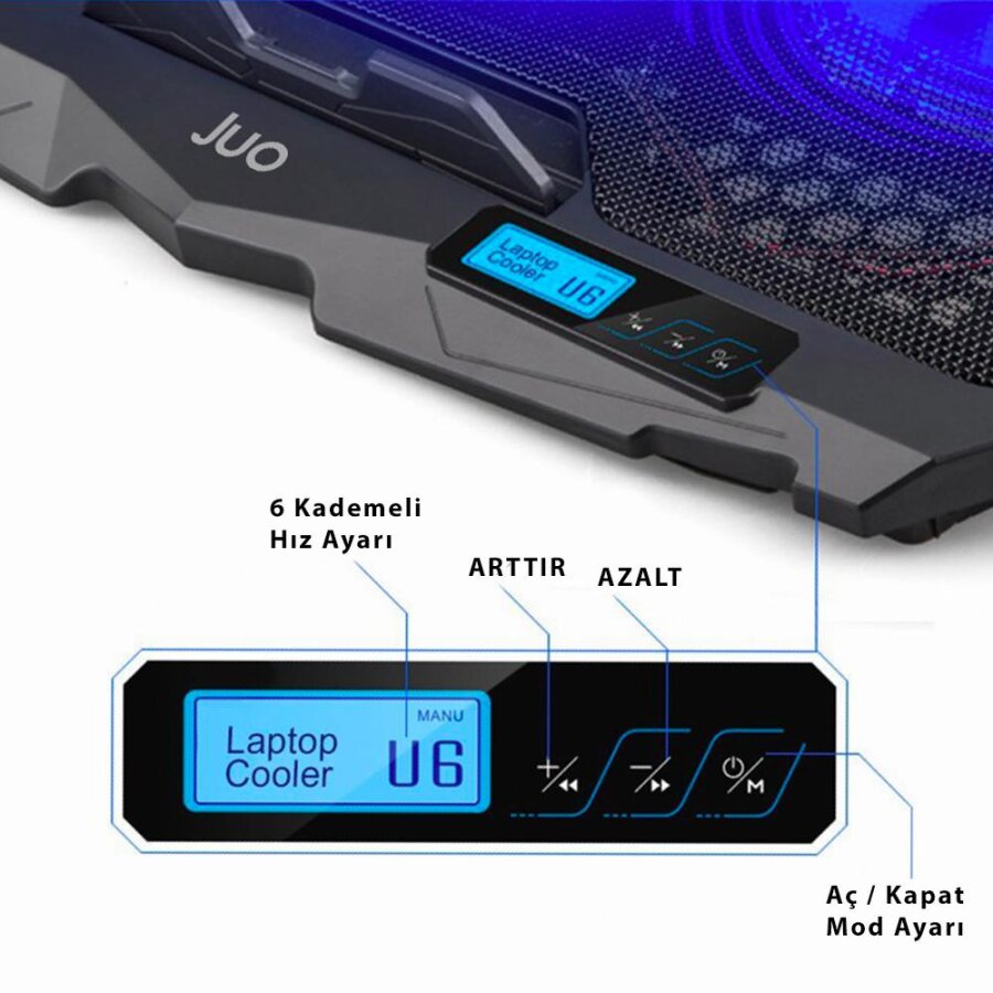 JUO C1 Led Ekranlı Notebook Soğutucu - 5