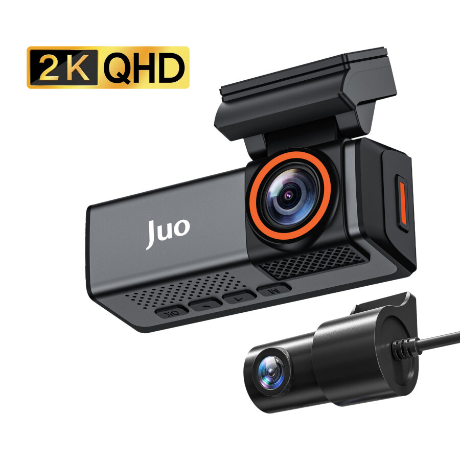 Juo C20 2K QHD Ön + FHD Arka 2 Kameralı WiFi GPS HDR Araç Kamerası Ekranlı 170° Geniş Açı Gece Görüş Araç içi Kamera - 1