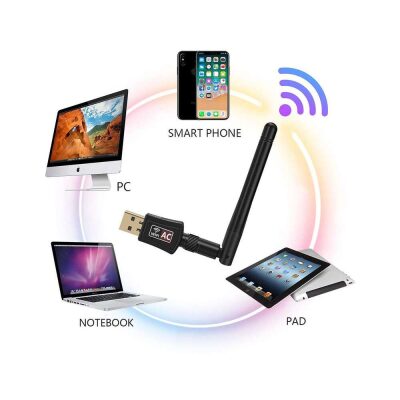 Juo DB600AC Dual Band 600Mbps USB WiFi Kablosuz Alıcı Ağ Adaptörü - 5