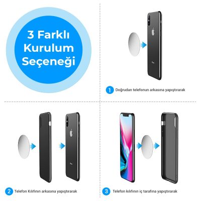 Juo Havalandırma Izgarası için Manyetik Mıknatıslı Telefon Tutucu + 2 Adet Manyetik Plaka - 5
