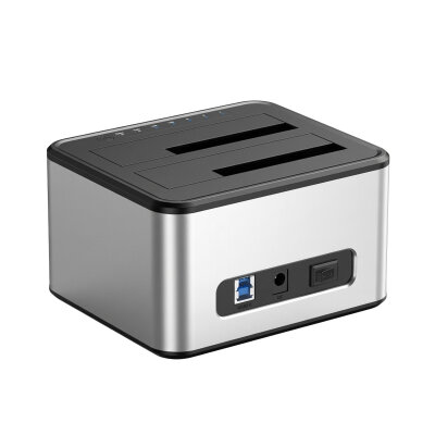 Juo JHD32 USB 3.0 Çift Yuvalı 2.5" ve 3.5" inç SATA HDD SSD Offline Clone Docking Station Klon Fonksiyonlu Disk İstasyonu - 7
