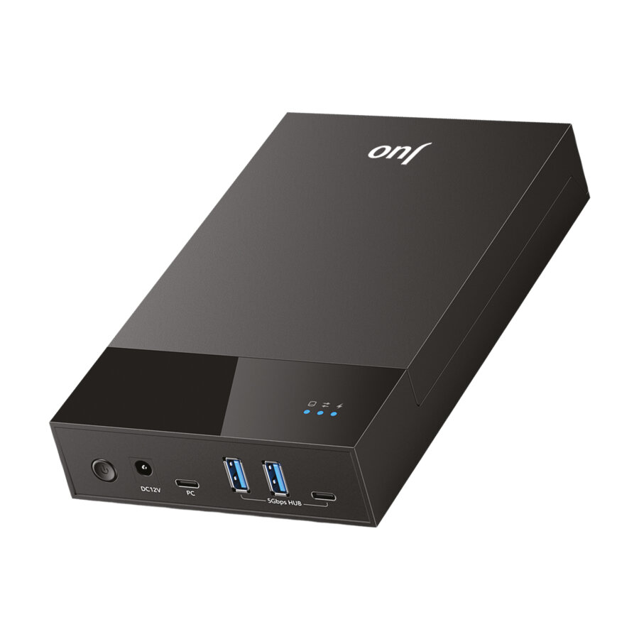 Juo JHD40 2.5" ve 3.5" İnç SATA HDD SSD Harici Disk Kutusu, USB 3.1 Type-C 5Gbps, 3 Port USB Hub, 24TB Destekli - 1