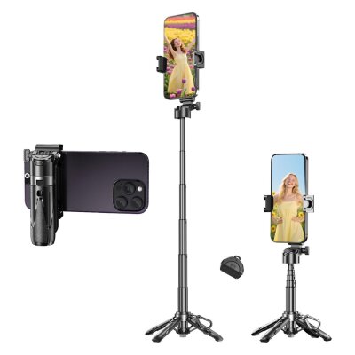 Juo JST20 Kumandalı Mini Tripod Monopod Selfie Çubuğu Android iPhone Uyumlu Siyah