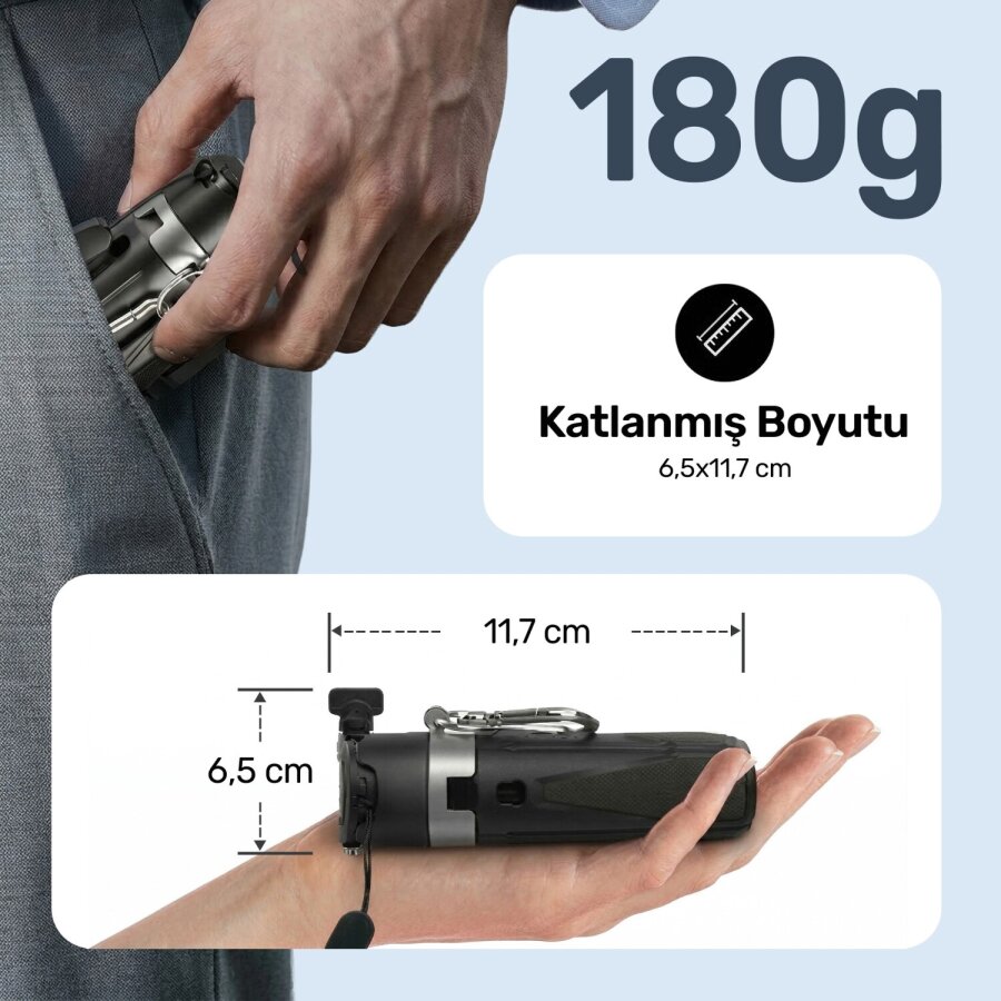Juo JST30 Magsafe Manyetik Kumandalı Tripod Monopod Selfie Çubuğu Android iPhone Uyumlu Beyaz - 9
