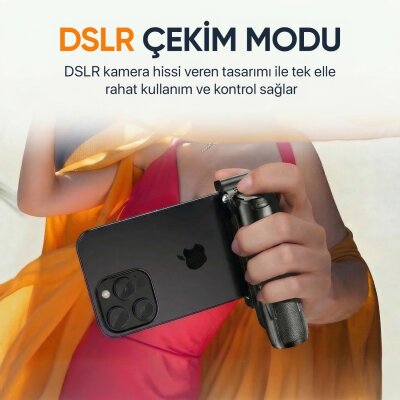 Juo JST30 Magsafe Manyetik Kumandalı Tripod Monopod Selfie Çubuğu Android iPhone Uyumlu Siyah - 9