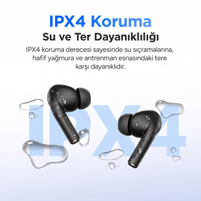 Juo JT1 Bluetooth 6.0 TWS Kablosuz Kulak İçi Kulaklık 20 Saat Pil Ömrü 13mm Sürücü IPX4 Beyaz - 6