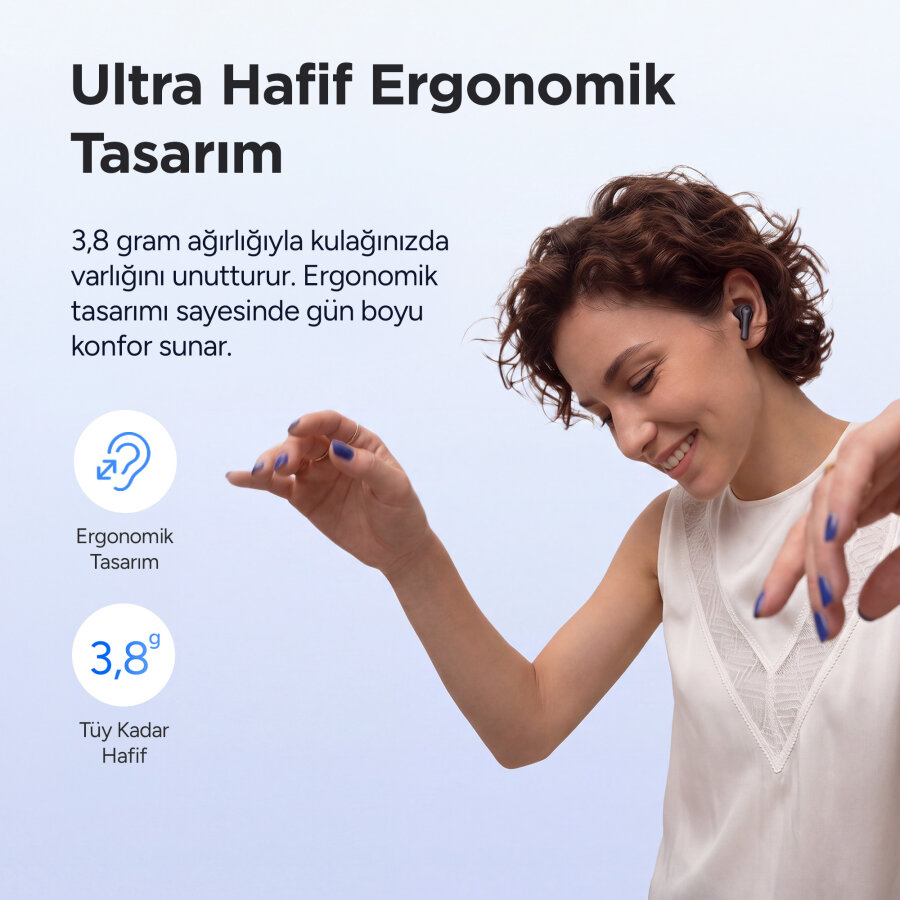 Juo JT1 Bluetooth 6.0 TWS Kablosuz Kulak İçi Kulaklık 20 Saat Pil Ömrü 13mm Sürücü IPX4 Siyah - 7